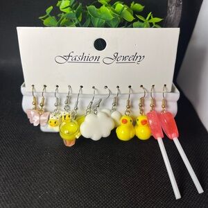 Hanging Earrings Set, Cows, Ducks, Milkshake & More